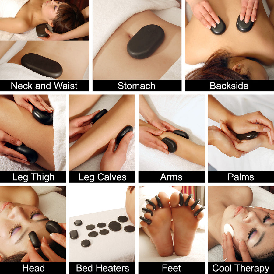 Hot Massage Stones, Massage stone massage stone kit,  massage stone set, hot rocks, massage stones
