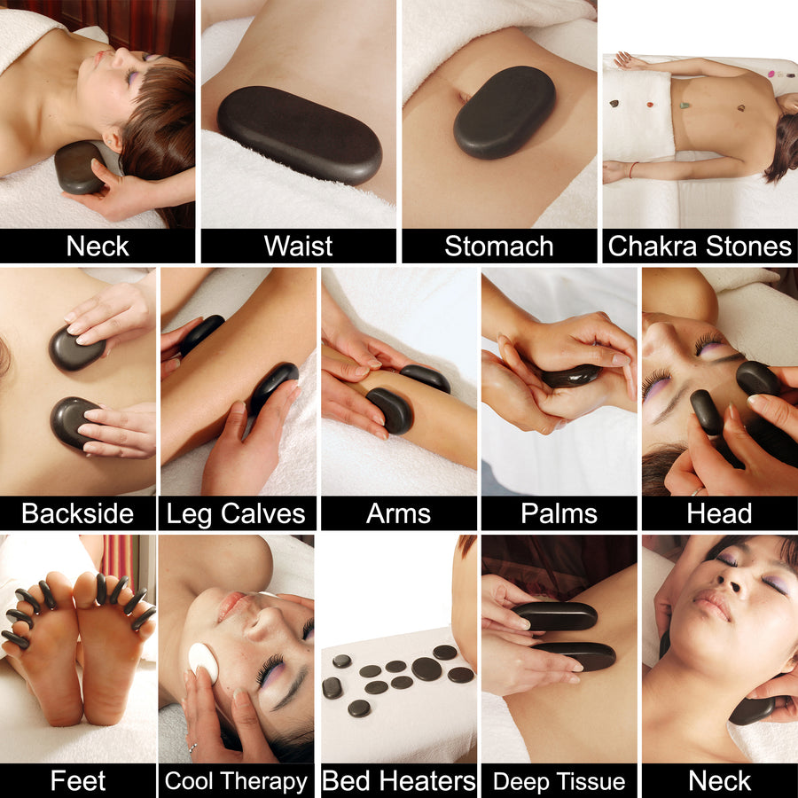 Hot Massage Stones, Massage stone massage stone kit,  massage stone set, hot rocks, massage stones