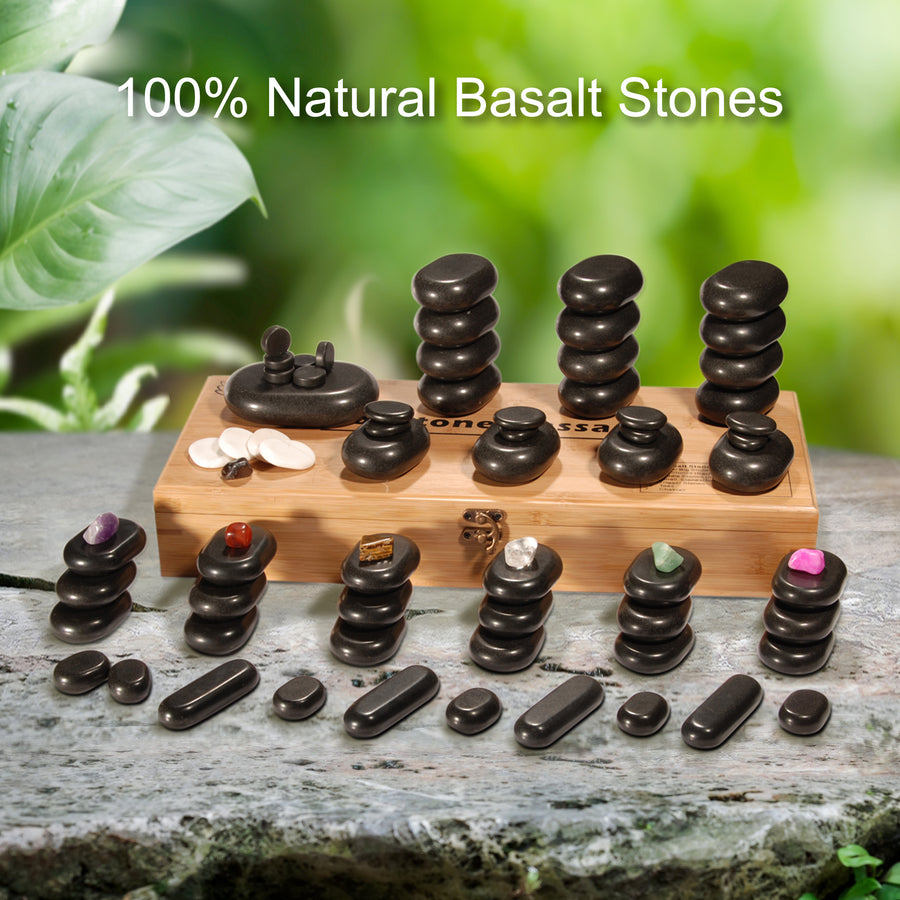 Massage Stone,massage stone quarts, massage stone kit, stones, rock, rocks,hot stone, warm stone, cold stone, heat stone,stone warmer, stone  heater, volcano,lava, basalt,black, Grey,therapist, massage therapy,stone set,stone pack,bamboo,box,sets,package