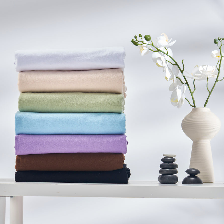 Lightning Deal! Master Massage Deluxe Massage Table Flannel 3 Piece Sheet Set - 100% Cotton-Pure White