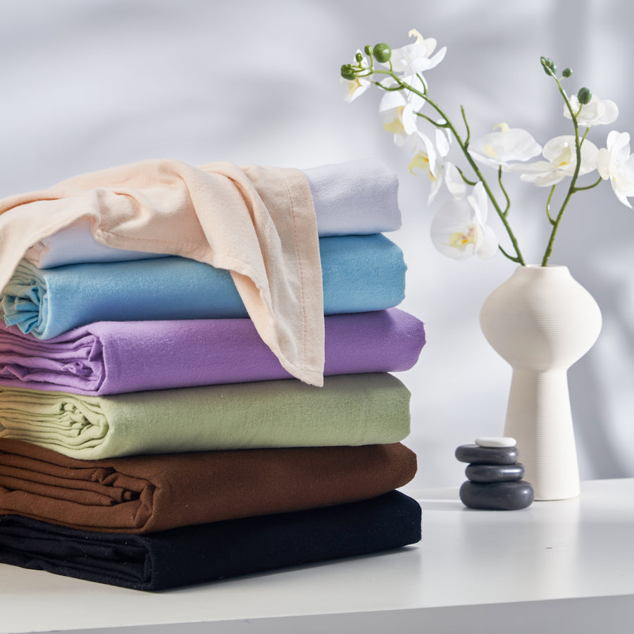 Lightning Deal! Master Massage Deluxe Massage Table Flannel 3 Piece Sheet Set - 100% Cotton-Pure White