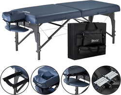 Lightning Deal! Master Massage 79cm Montclair Pro Portable Massage Table Package, Royal Blue, Memory Foam Cushioning, Reiki Panels, Shiatsu Cable Release