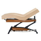 Master Massage Atlas Deluxe Electric Lift Spa Salon Stationary Bed - Cream Top with Oak Base