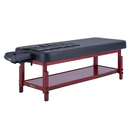 Master Massage 76cm AirMaster Full Body Stretching Airwave Stationary Massage Table with Airbags. 3D Lumbar Traction - Neck, Back, Waist, Hip Relaxation & Pain Relief for Professional & Home Use Chiropractic Table (Mahogany color frame)