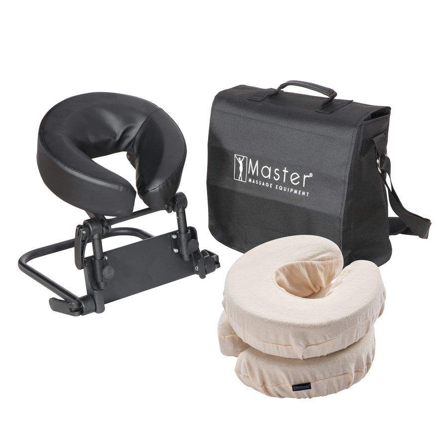 Master Massage Home Mattress Top Massage Kit Adjustable Headrest & Face Cushion Family Use Massage Equipment in Black with Cotton Covers