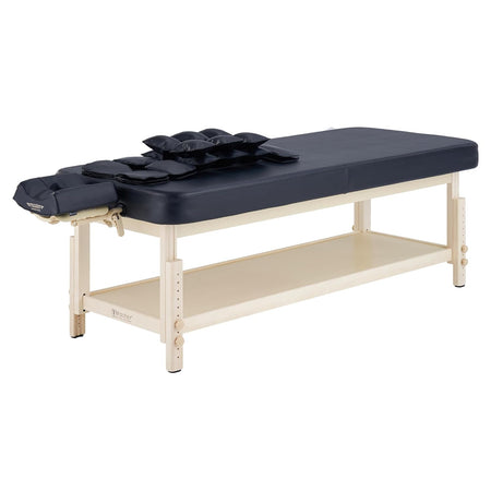 Master Massage 76cm AirMaster Full Body Stretching Airwave Stationary Massage Table with Airbags. 3D Lumbar Traction - Neck, Back, Waist, Hip Relaxation & Pain Relief for Professional & Home Use Chiropractic Table (Natual color frame)