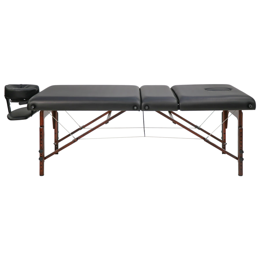 Master Massage 76cm Somerest Salon(3-section) Portable Massage Table Package, with pre-built face holeBlack