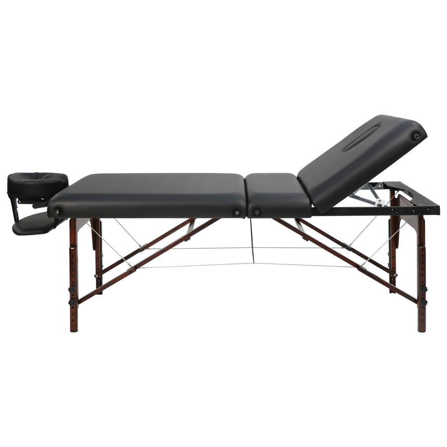 Master Massage 76cm Somerest Salon(3-section) Portable Massage Table Package, with pre-built face holeBlack