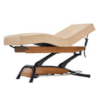 Master Massage Atlas Deluxe Electric Lift Spa Salon Stationary Bed - Cream Top with Oak Base