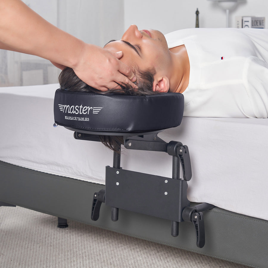 Master Massage Home Mattress Top Massage Kit Adjustable Headrest & Face Cushion Family Use Massage Equipment in Black with Cotton Covers