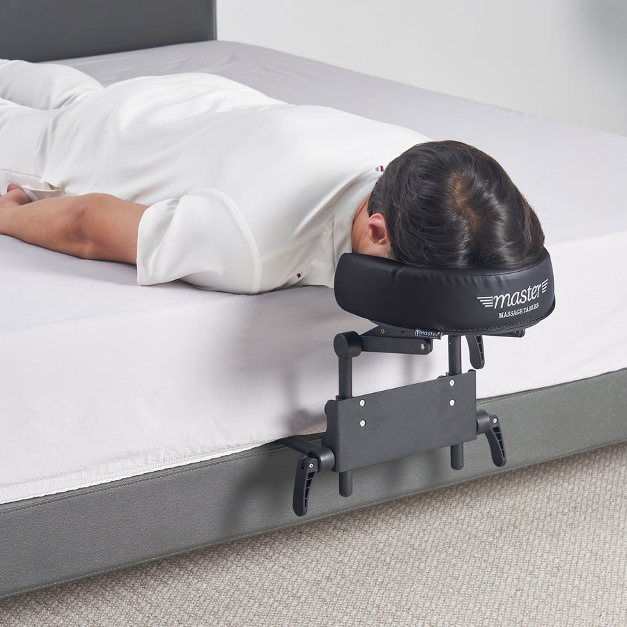 Master Massage Home Mattress Top Massage Kit Adjustable Headrest & Face Cushion Family Use Massage Equipment in Black with Cotton Covers
