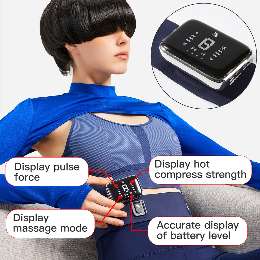 Master Massage Portable TENS Heating Pad Heated Belt for Lower Back Pain Relief - Menstrual Pain Belt with Heat –Tens Pulse-Vibration Massage, Belly Lumbar Abdomen Spine Stomach