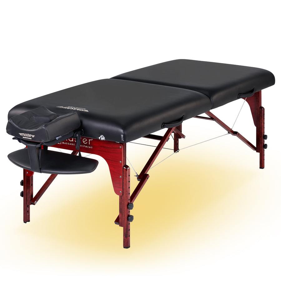 Master Massage 79cm Montclair Pro Portable Massage Table Package, Memory Foam Cushioning, Reiki Panels, Shiatsu Cable Release- Tattoo Table, Spa Bed, Facial Bed - Black